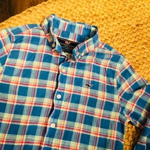 Vineyard Vines Boys Button Down Whale Shirt 6